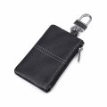 Dtsfhtdal Leather Car Key Case Protector Bag Auto Pouch Remote Holder Hook Zipper Cover Black Walletchain Key 