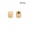 Uxcell Knurled Insert Nuts M4 X 6mm L Od Female Thread Brass Blind Assortment Kit 50 Pcs