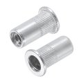 6-32 Rivet Nuts Aluminium Alloy Knurled Flat Head Threaded Insert Nut 40pcs 
