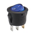Baomain Rocker Switch Spst On Off 3 Pins Blue Light Round Ac 250v 6a 125v 10a 2 Pack