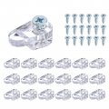 Uxcell Glass Retainer Clips Kit With Screw 0 79 X 43 Panel Fixing Clip For Wardrobes Cabinets Mirrors Clear 40pcs