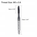 Uxcell M5 X 0 8 Spiral Point Threading Tap H2 Tolerance High Speed Steel Ticn Coated Round Shank With Square End Din371 376