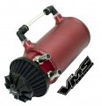Vms Racing Universal Matte Red Aluminum Oil Reservoir Catch Can Canister Tank With Breather Complete Kit