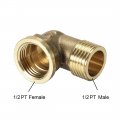 Uxcell Brass Pipe Fitting 90 Degree Elbow 1 2 Pt Male X Female