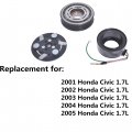 Ac Compressor Clutch Kit Pulley Coil Plate Replacement For Ram 1500 1996-2002