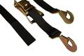 Auto Car Hauler Ratchet Axle Straps 2 In X 10 Ft Black Polyester Webbing With Twisted Snap Hooks And Long Wide Handle 3333 Lb