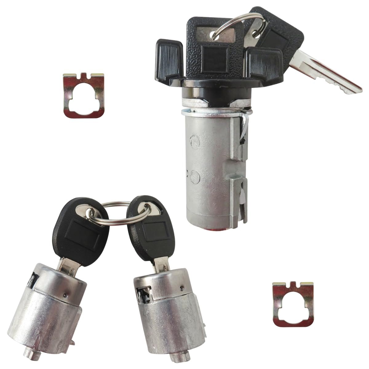 Ignition Key Switch Cylinder Set 701400 700843 For Chevrolet Silverado Suburban Blazer C K Pickup And Gmc Trucks Black Chrome