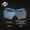 3m Securefit 3700 Series Sf3704sgaf-blu Blue Temples Scotchgard Anti-fog Coating Light Otg Af-as Lens