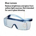 3m Securefit 3700 Series Sf3704sgaf-blu Blue Temples Scotchgard Anti-fog Coating Light Otg Af-as Lens