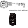 Stark Laser Etched Led Rocker Switch Dual Light 20a 12v On Off 5pin Green Engine Fan Design 