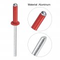 Uxcell Aluminum Blind Rivets 3 2mm X 13mm 1 8 33 64 Open End Rivet Flat Round Head For Joining Metal Plate Leather Red 200 Pcs