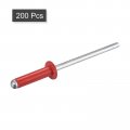 Uxcell Aluminum Blind Rivets 3 2mm X 13mm 1 8 33 64 Open End Rivet Flat Round Head For Joining Metal Plate Leather Red 200 Pcs