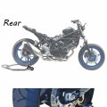 Motorcycle Race Bike Rear Wheel Stand Lift Bracket Fork Swingarm Adjustable 12 In To 16 Width For Universal Wheels Silver