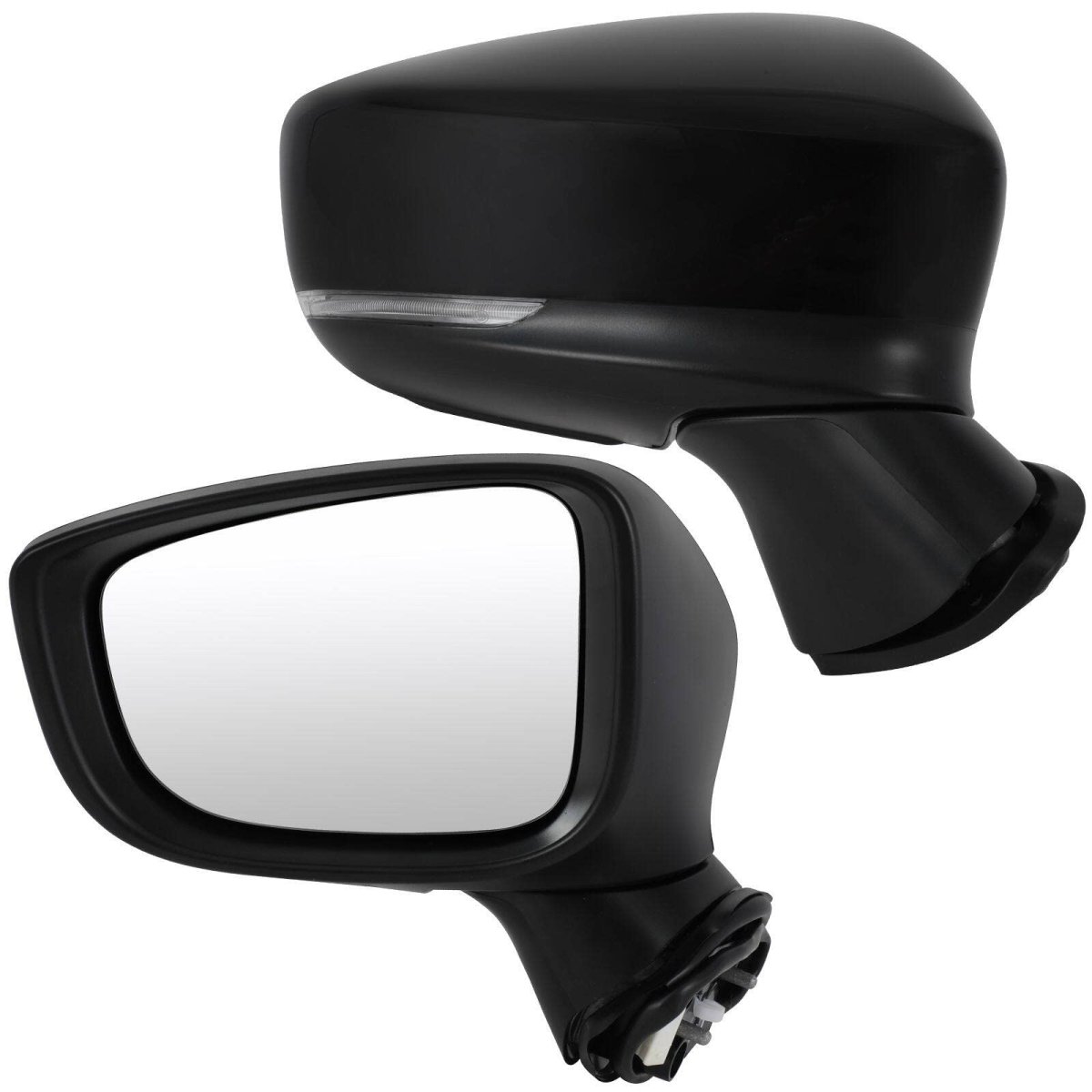 Left And Right Side Mirrors For 2017 2018 2019 Mazda 3 Power Lamp View Mirror Replacement Set Black Abs Plastic Housing