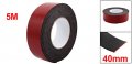 Uxcell 5m 40mm X 3mm Dual-side Adhesive Shockproof Sponge Foam Tape Red Black