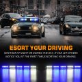 Xridonsen Blue White Emergency Visor Lights Warning Flashing Interior Windshield Strobe Bar For Police Firefighter Vehicles