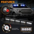 Xridonsen Blue White Emergency Visor Lights Warning Flashing Interior Windshield Strobe Bar For Police Firefighter Vehicles