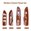 Window Switch Panel 4pcs Set Front Rear Left Right For J100 1998 2007 Hand Drive Mahogany Color