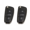 2pcs 3 Buttons Replacement Remote Flip Key Fob Case Shell For Audi A3 A4 A6 Q7 Tt