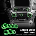 8 Pcs Aluminum Alloy Ac Radio Switch Knob Cover For Chevy Silverado Gmc Sierra 2014-2018 Air Conditioner Decor Green