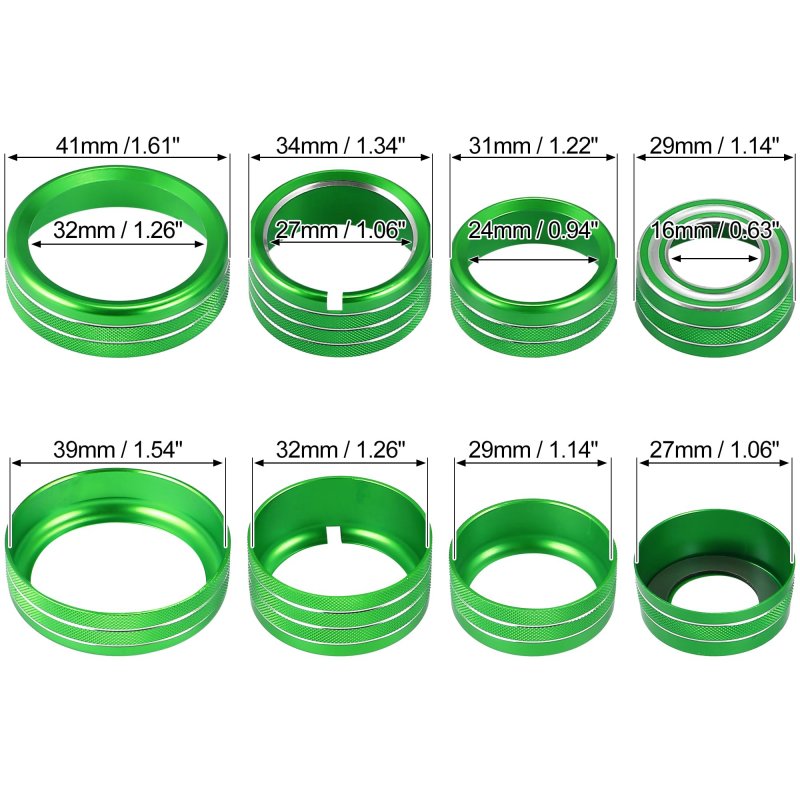 8 Pcs Aluminum Alloy Ac Radio Switch Knob Cover For Chevy Silverado Gmc Sierra 2014-2018 Air Conditioner Decor Green
