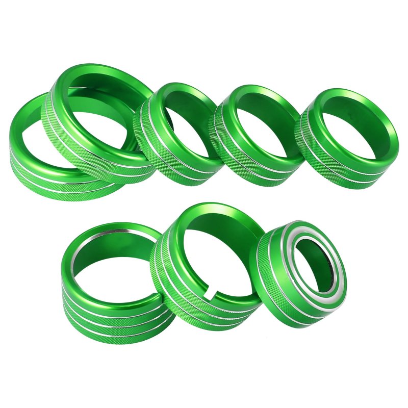 8 Pcs Aluminum Alloy Ac Radio Switch Knob Cover For Chevy Silverado Gmc Sierra 2014-2018 Air Conditioner Decor Green