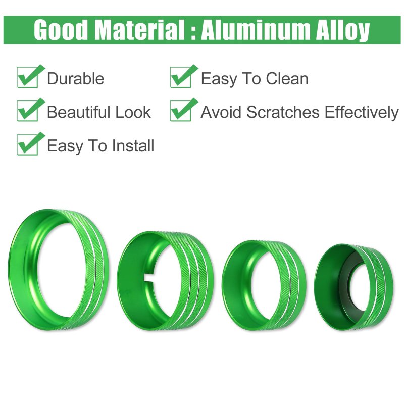 8 Pcs Aluminum Alloy Ac Radio Switch Knob Cover For Chevy Silverado Gmc Sierra 2014-2018 Air Conditioner Decor Green
