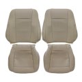 4pc Driver Passenger Bottom Top Lean Back Replacement Perforated Leather Seat Covers Tan Ford F-150 2015-2017 For F250 F350 