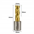 Shank Hss Annular Drill Bit 12-42x30mm Tin Coated Hollow For Metal Cutting Weldon Core