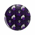 1080 Graphics Purple Paisley Cats And Yarn Pattern Key Chain Double Sided Stainless Steel Keychain 