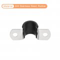 Uxcell 22pcs 14mm 9 16 Cable Clamp Rubber Pipe Strap Cushioned 304 Stainless Steel Hose U Shape Metal Tube Holder For Wire
