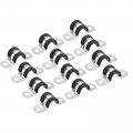 Uxcell 22pcs 14mm 9 16 Cable Clamp Rubber Pipe Strap Cushioned 304 Stainless Steel Hose U Shape Metal Tube Holder For Wire