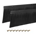 2pcs Door Brush Bottom Sweep H-shape Aluminum Alloy Base With 4 7-inch Nylon For Home Industrial 39-inch L X 5 W Black 