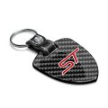 Ford Focus St Real Black Carbon Fiber Large Shield-style Key Chain