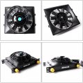 G-plus 30 Row 10an Aluminum Universal Engine Transmission Oil Cooler Kit With 7 Fixed Cooling Fan