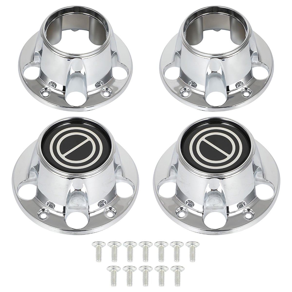 I 4pcsi Full Wheel Cover Center Chrome Cap 2 Open Middle For 4x4