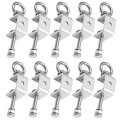 Saihisday 10pcs 30mm Adjustable C-clamps Stainless Steel Beam Clamps With M8 Screw Ring Versatile I-beam Design For Woodworking 