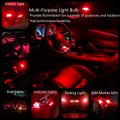 Wljh Red T10 Led Bulb Dash Lights Pc194 Pc195 Pc168 Instrument Cluster Panel Light Dashboard Gauge W5w 194 Bulbs 12v Twist