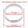 Goldensunny 73 1mm Od To 67 Id Hub Centric Rings Silver Aluminum Hubcentric For Many Hyundai Mitsubishi Kia Mazda Pack Of 4 