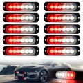 10pcs Led Emergency Strobe Lights Red White 6 Ultra Slim Surface Mount Flashing Warning Beacon For Truck Car Suv Atv And Off 