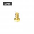 Uxcell Brass Hex Bolts 1 4-20x1 2 5pcs Fully Thread Grade 4 8 Solid Hexagon Head Bolt Machine Screws For Machinery