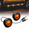 2pc 3 4 In Round Amber Led Trailer Marker Lights Dot Fmvss 108 Sae P2pc Waterproof Clearance For Truck And Bullet Style 2 Pack 