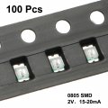 Uxcell 100 Pcs 0805 Surface Mounted Devices Red Led Diode Lights Super Bright Lighting Bulb Lamps Electronics Components Light