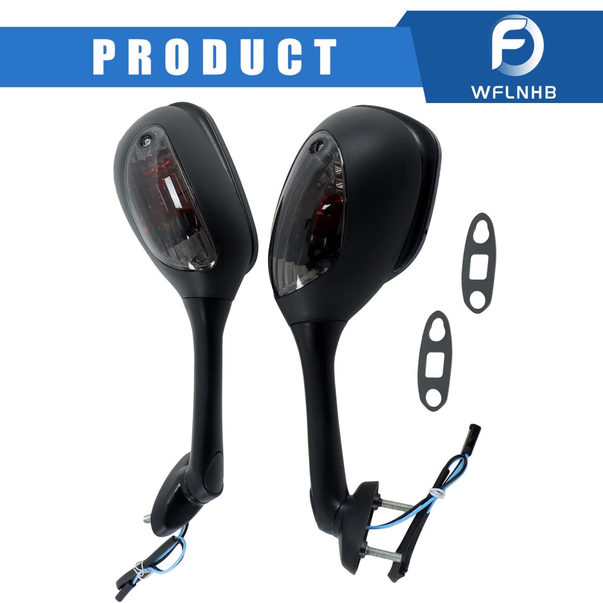 Motorcycle Rear View Mirrors Smoke Turn Signals For Suzuki Gsxr 1000 2005 2015 600 750 Stemless Side Mirror Set