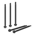 100 Pcs 14 X 4 In Self Drilling Screws 410 Stainless Steel Tapping For Metal Black Oxidation Finish Hex Washer Head Sheet 