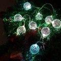 Led Disco Ball Mirror String Lights 10 Bright Reflective Silver With Colorful Party Supplies Mini Balls Tree Ornament Light
