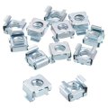 1 4-20 Cage Nut 10pcs Snap-ins Carbon Steel Zinc Plated Metric Nut For Server Rack Cabinet Silver 