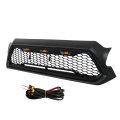Front Grille With Lights Matte Black Mesh Grill Replacement For 2012 2013 2014 2015 Tacoma Pickup Truck Direct Upper Hood