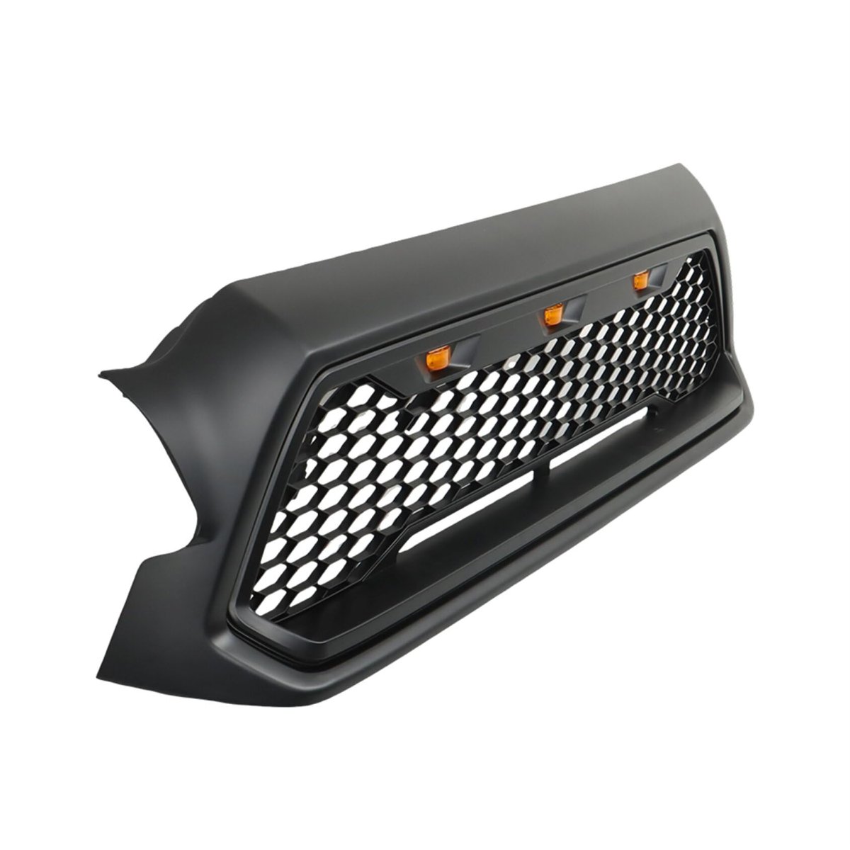 Front Grille With Lights Matte Black Mesh Grill Replacement For 2012 2013 2014 2015 Tacoma Pickup Truck Direct Upper Hood