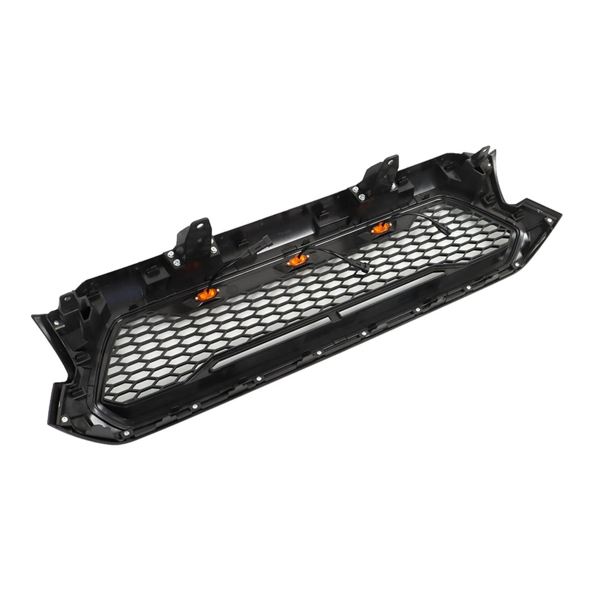 Front Grille With Lights Matte Black Mesh Grill Replacement For 2012 2013 2014 2015 Tacoma Pickup Truck Direct Upper Hood